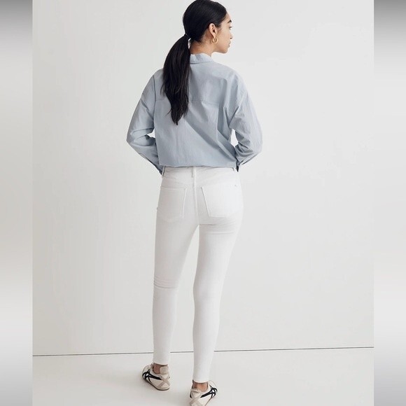Madewell NWT 9" Mid-Rise Skinny Crop Jeans in Pure White Size 27 - Picture 6 of 11